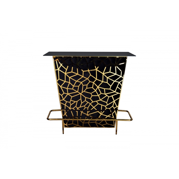 GY-8597TUMB Тумба барная черный велюр/золото 120*59*106.5см