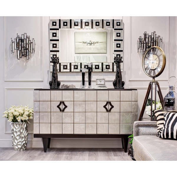 ZS-C847-19 Кашпо 30*30*48см цвет серебро