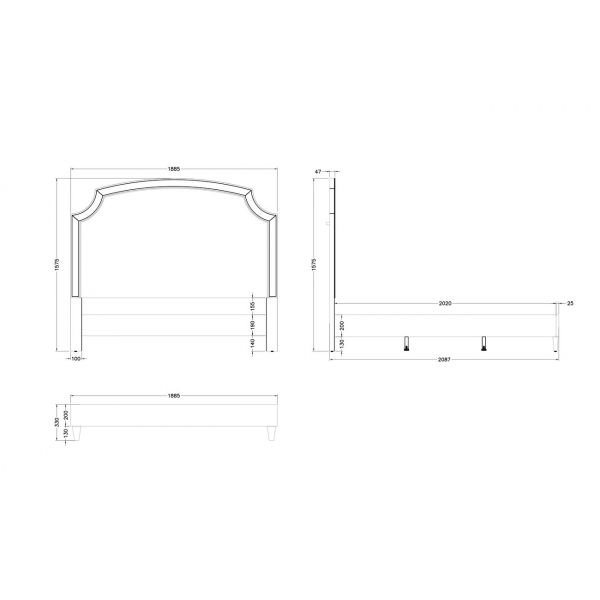 KFE007-69 Кровать с зерк.вставками велюр роз-серый 211*189*158см