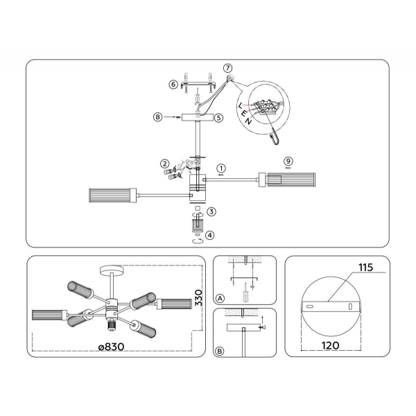 Потолочная люстра Ambrella Light High Light Modern LH55161