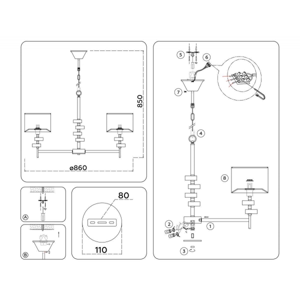 Подвесная люстра Ambrella Light High Light Classic LH71332