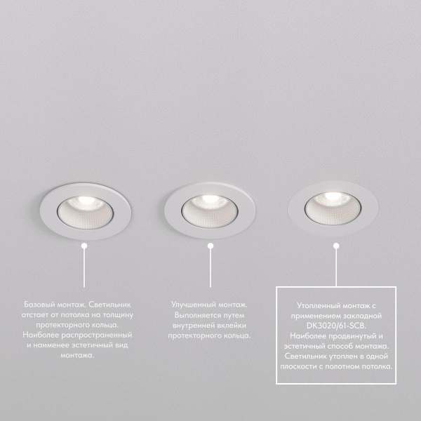 Встраиваемый светильник Denkirs Rodvig DK3061-WH+BK