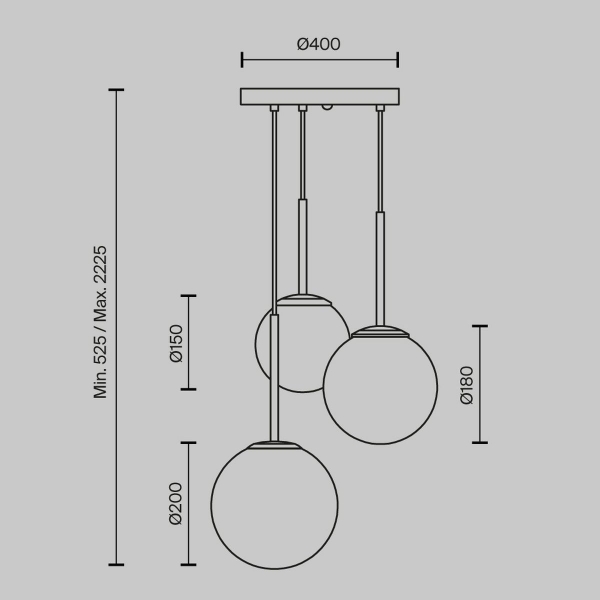 Подвесной светильник Maytoni Basic form MOD321PL-03G1