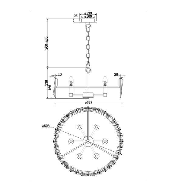 Подвесная люстра Maytoni Puntes MOD043PL-06CH