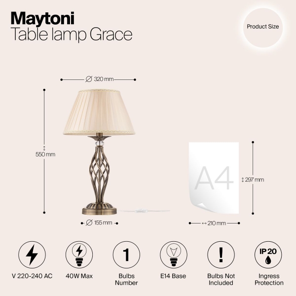 Настольная лампа Maytoni Grace RC247-TL-01-R