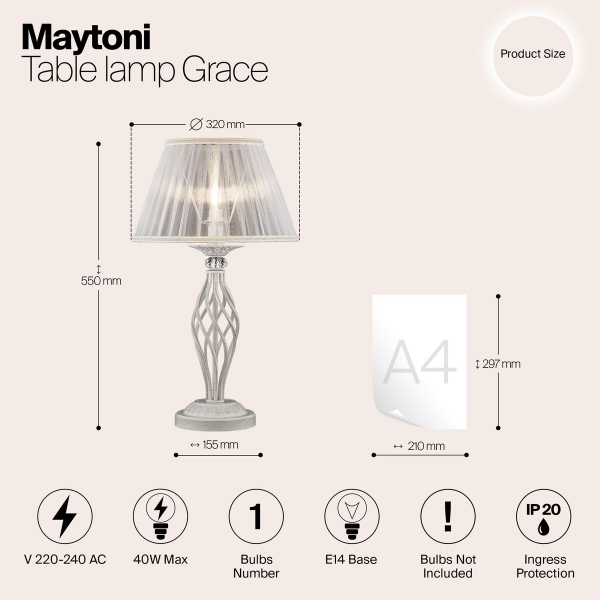 Настольная лампа Maytoni Grace ARM247-00-G