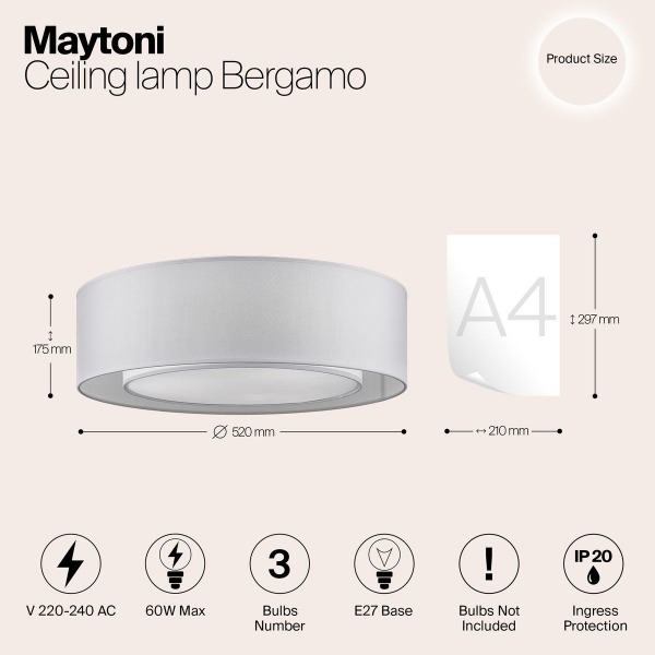 Потолочный светильник Maytoni Bergamo MOD617CL-04GR