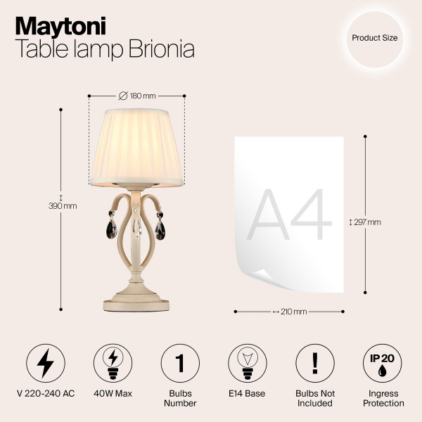 Настольная лампа Maytoni Brionia ARM172-01-G