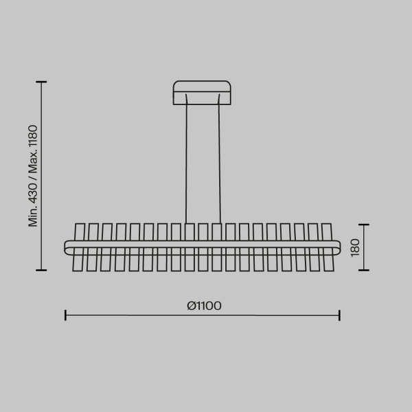 Подвесная светодиодная люстра Maytoni Mirage MOD173PL-L48BS3K