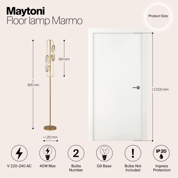 Торшер Maytoni Marmo MOD099FL-02G