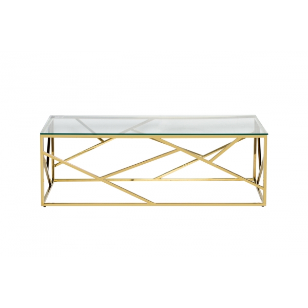 47ED-CT015GOLD	Стол журнальный прозр.стекло/золото 120*60*40см