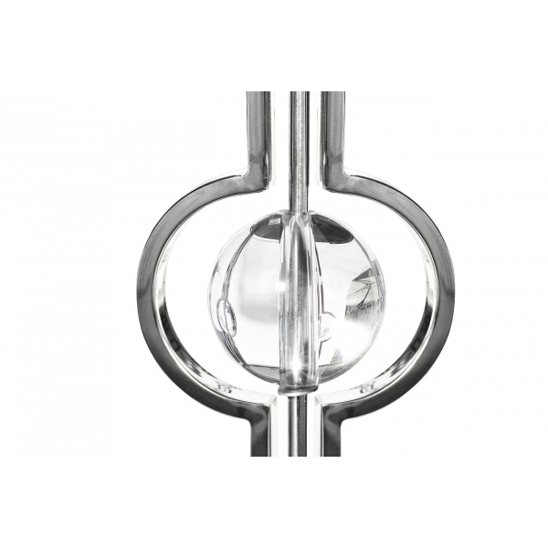 13RXET6034-SILVER Стол журнальный стекло черн./серебро50*50*60см