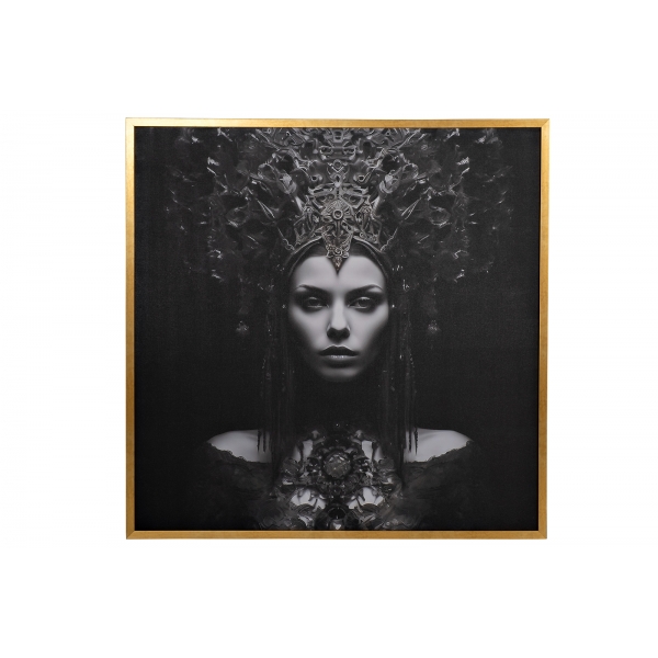 89VOR-Queen Холст "Царица/1" 100х100 см, багет пластик(зол)