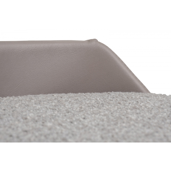 Пуф Bruno букле/иск.кожа серый Orso SER+Enzo902  50*50*51см