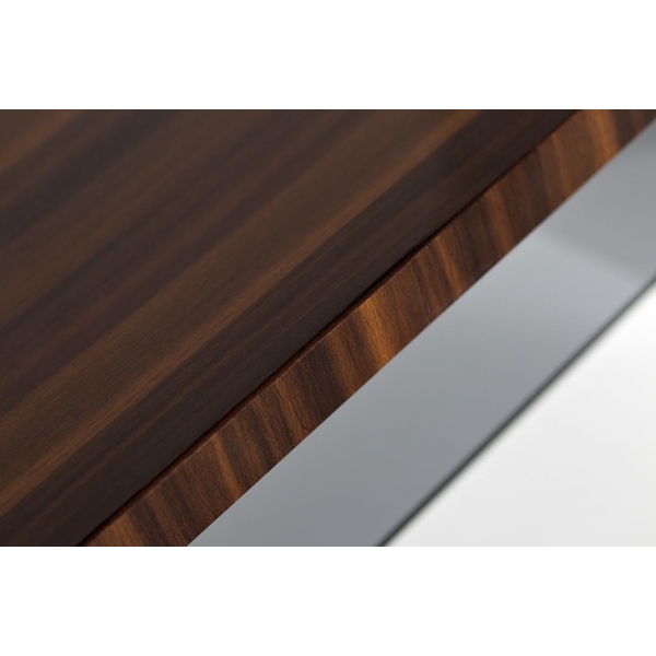 31PL-838TV Тумба белая,коричневая столешница 197х51х60 см