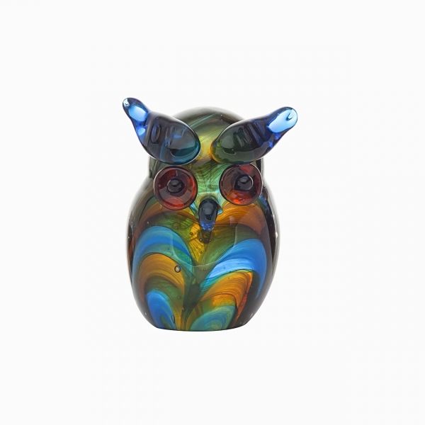 F5912 Статуэтка"Сова"(сине-зеленая) 8*8*11,5