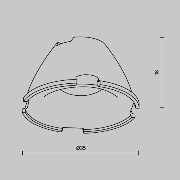 Линза Maytoni Technical Downlight для Alfa LED 18° LensD35-18