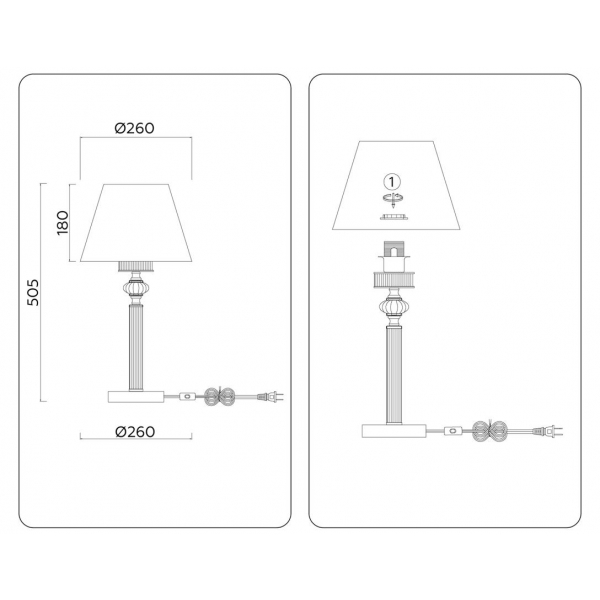 Настольная лампа Ambrella light High Light LH71007