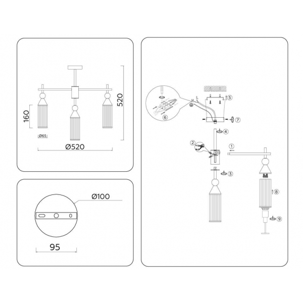 Подвесная люстра Ambrella light High Light LH55256