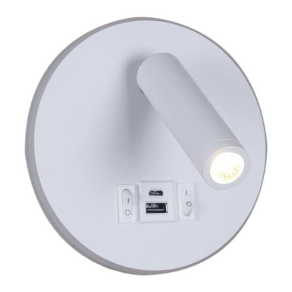 Настенный светодиодный светильник Reluce 86203-9.2-001KT LED12W+USB WT