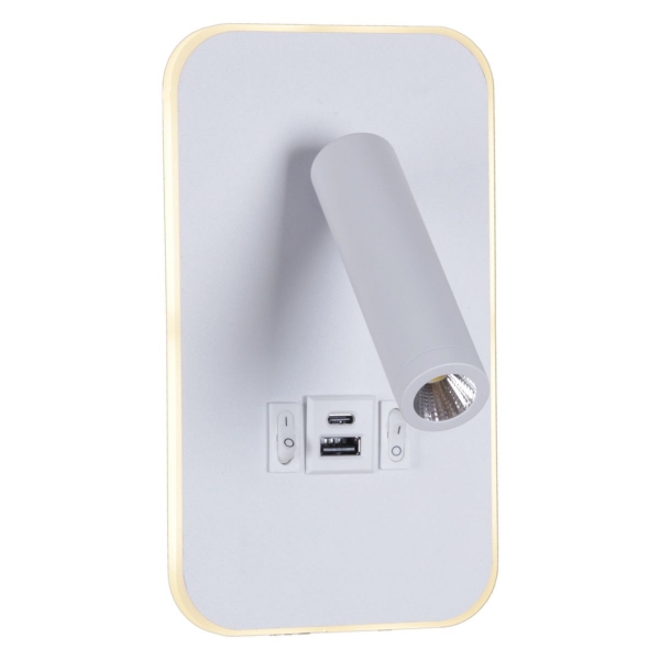 Настенный светодиодный светильник Reluce 86204-9.2-001KT LED12W+USB WT