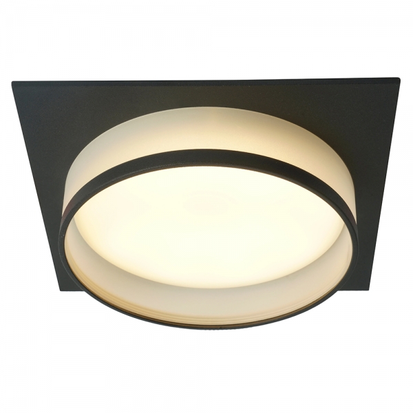 Светильник встраиваемый Feron DL701 потолочный GX70 черный квадрат 51096