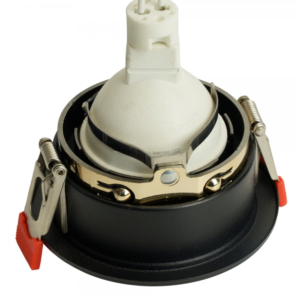 Светильник встраиваемый Feron DL3102 потолочный MR16 G5.3  черный + золото 51403