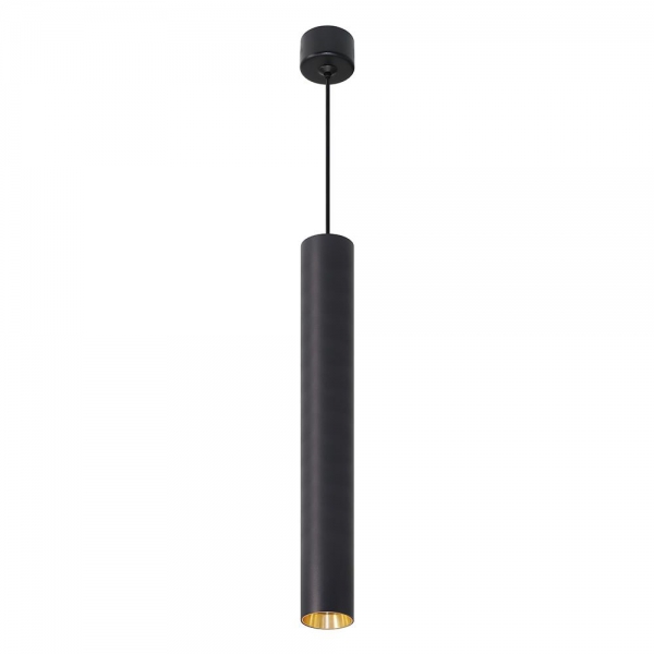 Светильник потолочный Feron ML1018 Barrel levitation на подвесе MR11 35W 230V, черный + золото 40*250 51387