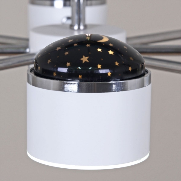 Потолочная светодиодная люстра Reluce 13289-4.3-06 Белый+Хром