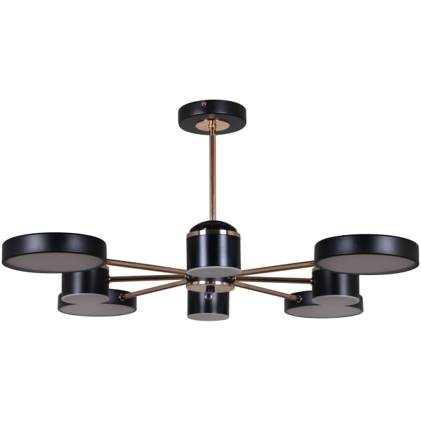 Потолочная светодиодная люстра Reluce 13289-4.3-08 Чёрный+Золотой хром