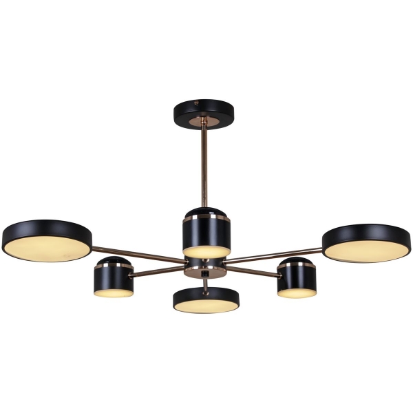 Потолочная светодиодная люстра Reluce 13289-4.3-06 Чёрный+Золотой хром