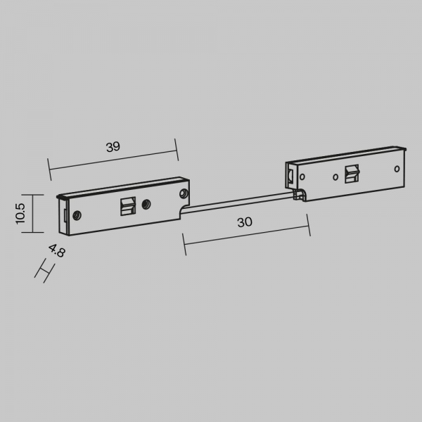 Коннектор питания гибкий Maytoni Technical Levity TRA184CPC-1B-7.5