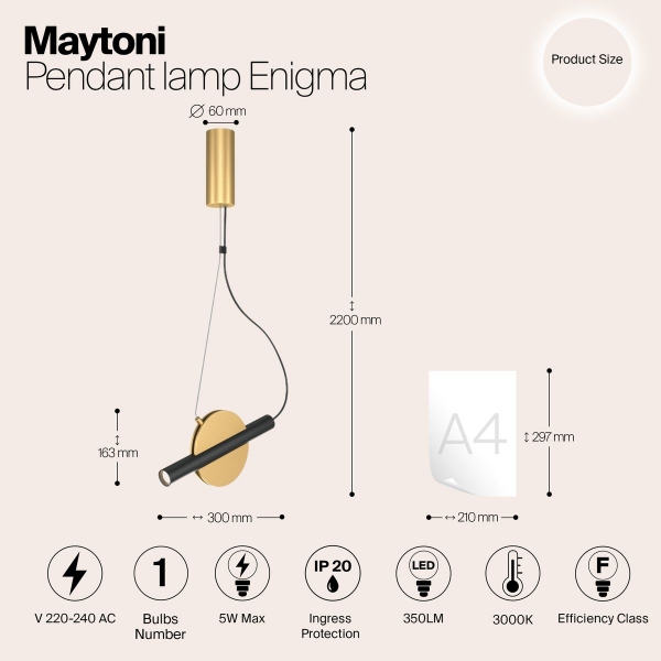 Подвесной светильник Maytoni Enigma MOD150PL-L5BS3K