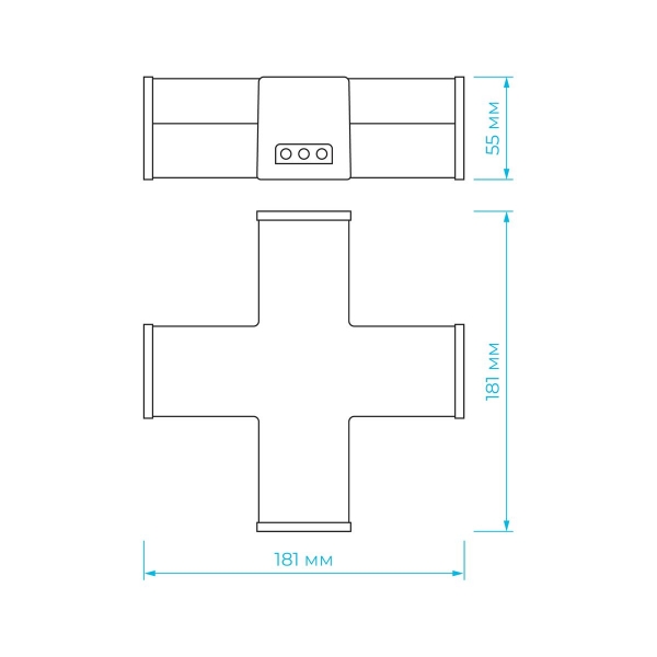 Модульный светодиодный светильник-коннектор Х-образный Apeyron 30-15