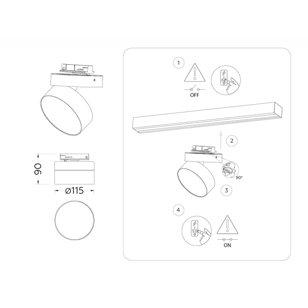 Трековый светодиодный светильник Ambrella light Track System GL6875