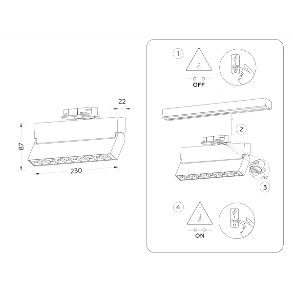 Трековый светодиодный светильник Ambrella light Track System GL6819