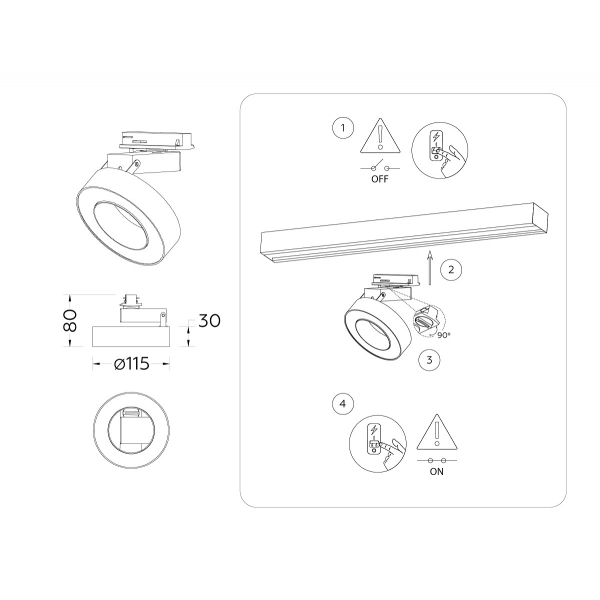 Трековый светодиодный светильник Ambrella light Track System GL6868
