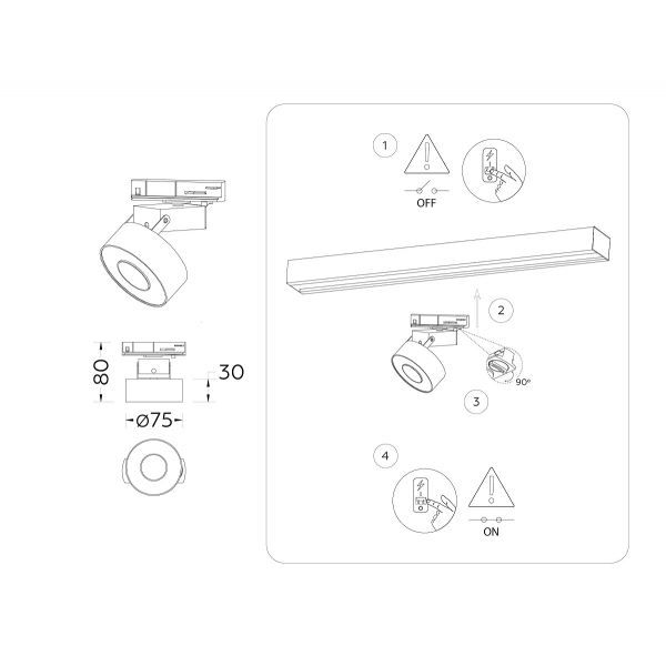 Трековый светодиодный светильник Ambrella light Track System GL6863