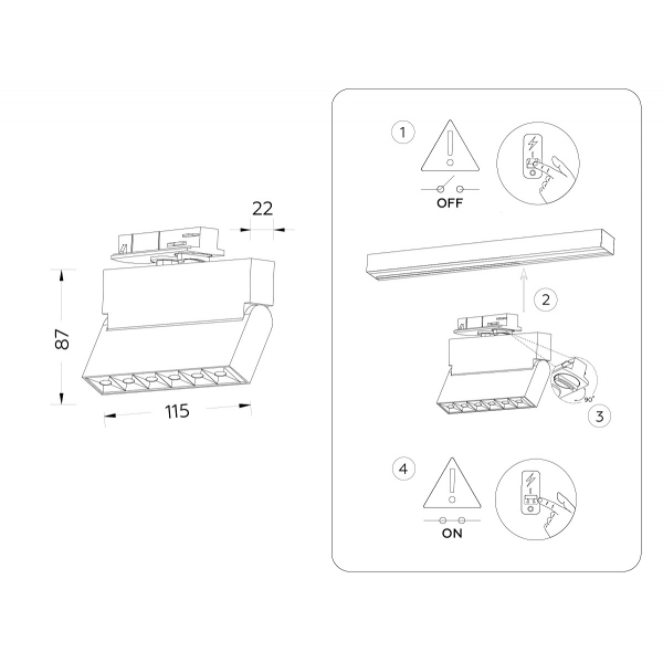 Трековый светодиодный светильник Ambrella light Track System GL6811