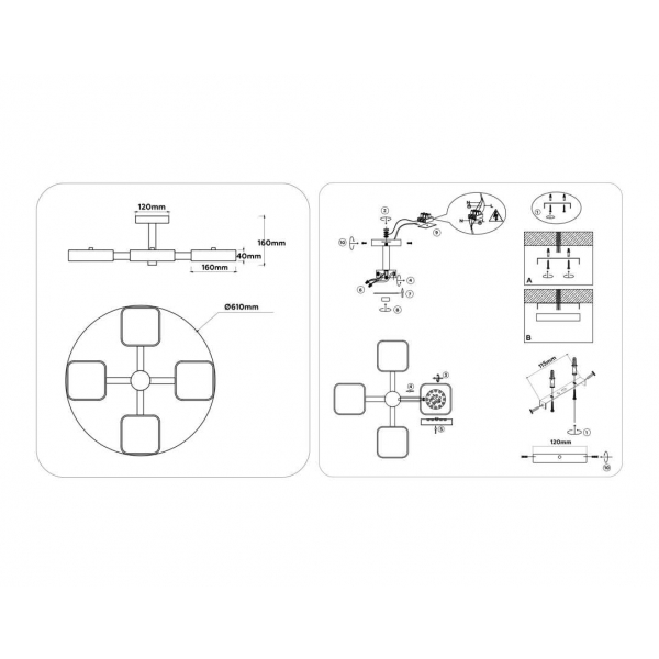 Люстра на штанге Ambrella light COMFORT FL4879
