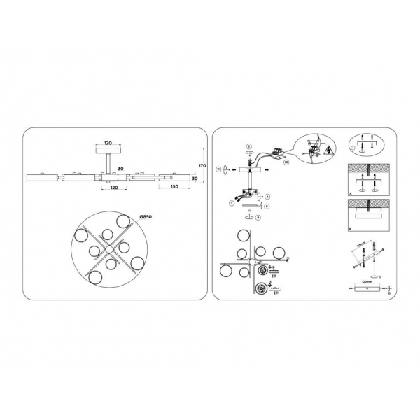 Люстра на штанге Ambrella light COMFORT FL516339