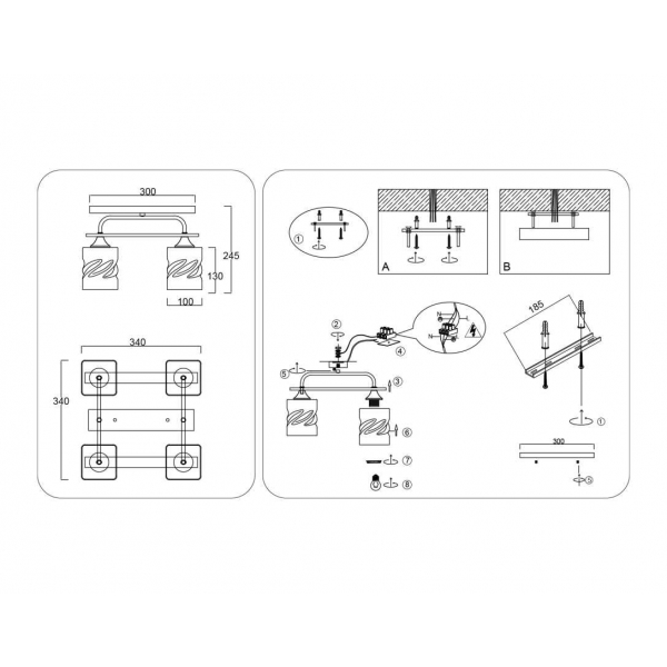 Светильник потолочный Ambrella light TRADITIONAL TR3033249