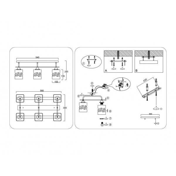 Светильник потолочный Ambrella light TRADITIONAL TR3033250