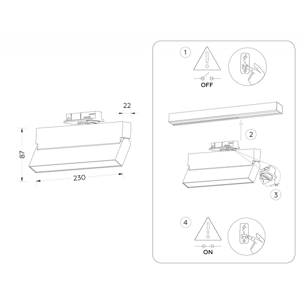 Трековый светодиодный светильник Ambrella light Track System GL6806