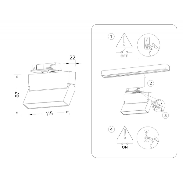 Трековый светодиодный светильник Ambrella light Track System GL6801