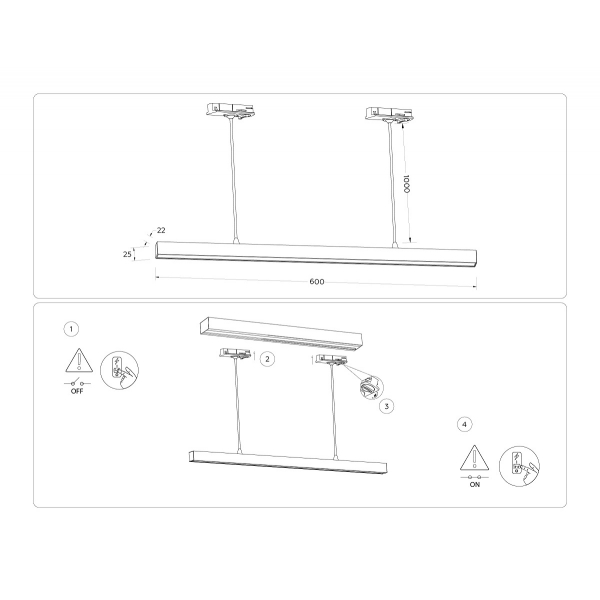 Подвесной трековый светодиодный светильник Ambrella light Track System GL6783
