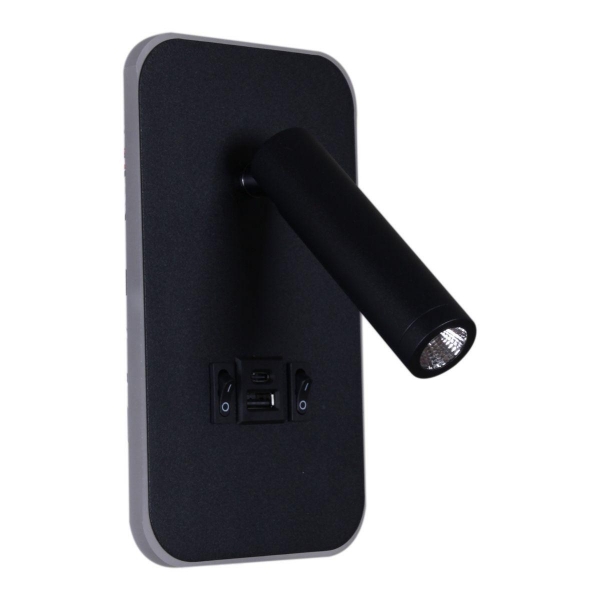 Настенный светодиодный светильник Reluce 86204-9.2-001KT LED12W+USB BK