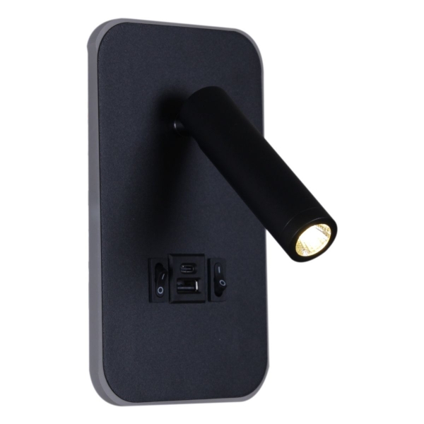 Настенный светодиодный светильник Reluce 86204-9.2-001KT LED12W+USB BK