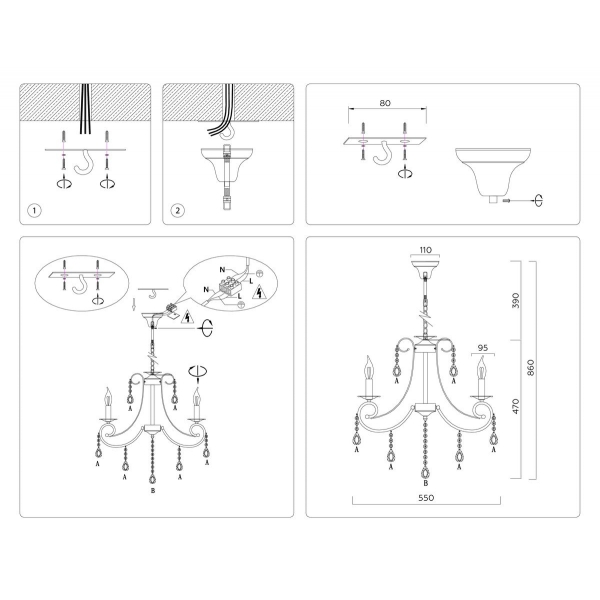 Подвесная люстра Ambrella light Traditional Classic TR4916