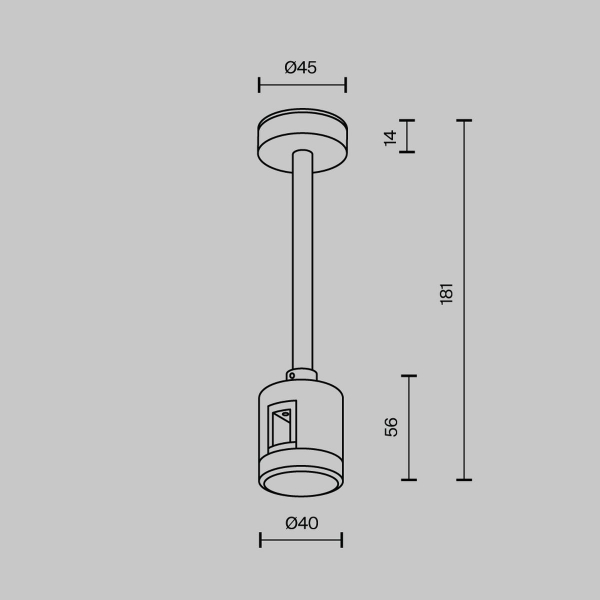Крепление потолочное Short с прямым коннектором питания Maytoni Flarity TRA156C-IPCL1-B